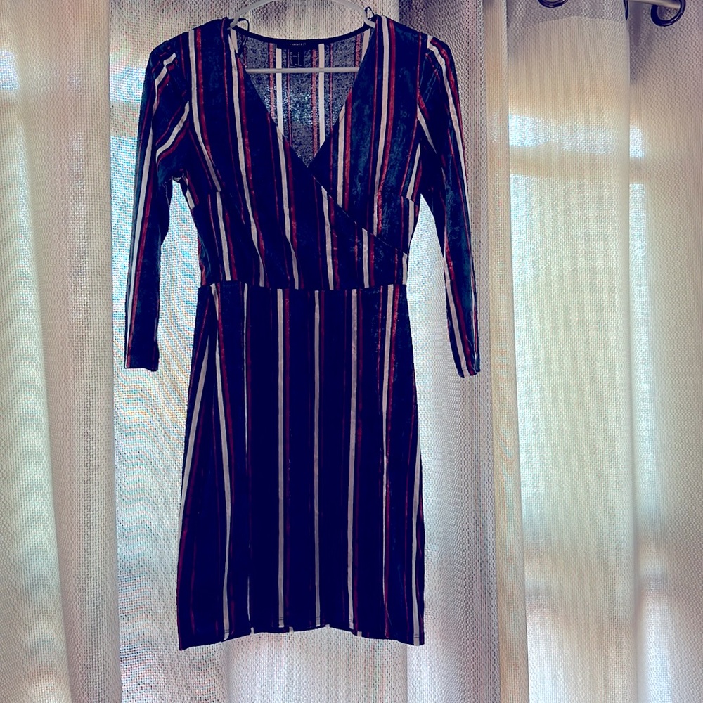 Velour women long sleeve dress, size small